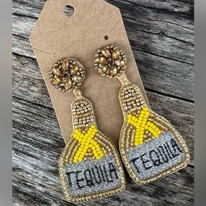 Beaded Tequila Bottle Earrings